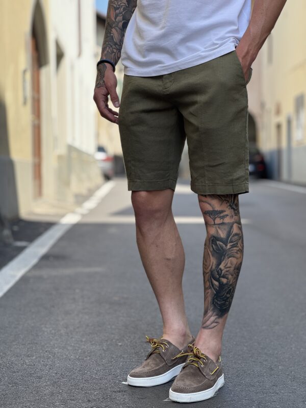 Bermuda in lino morris military - immagine 3