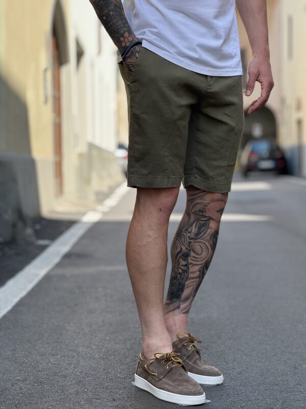 Bermuda in lino morris military - immagine 2