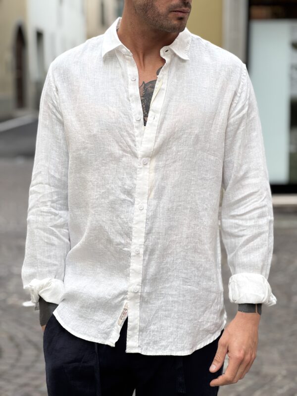 Camicia in lino white