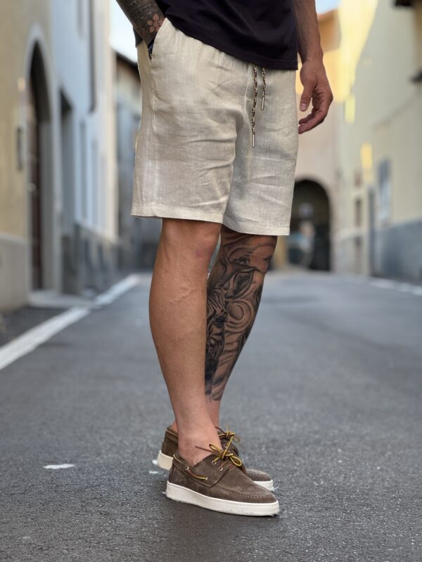 Bermuda in lino white - immagine 2