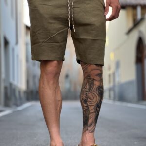 Bermuda in lino military