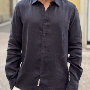 Camicia in lino beep blu
