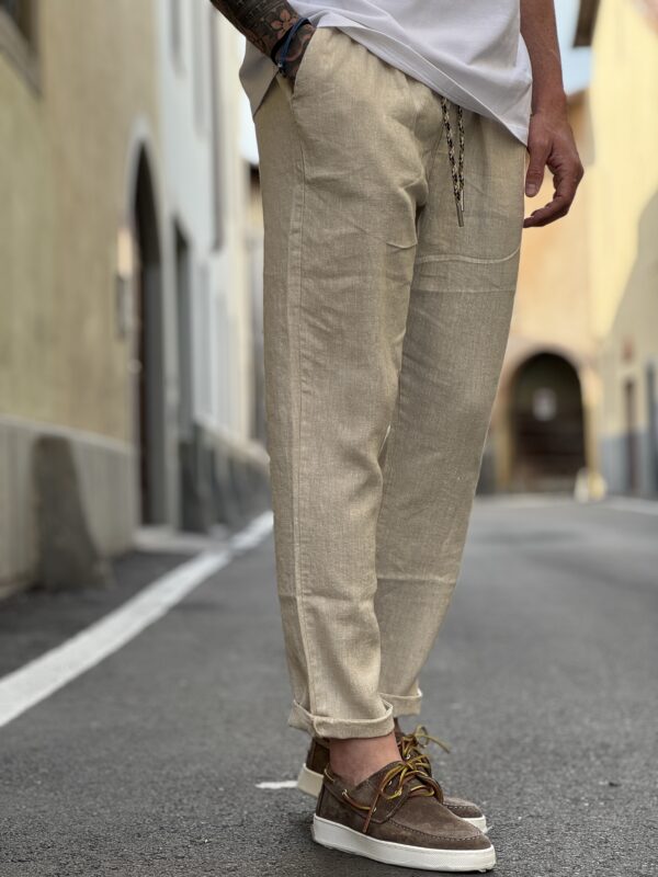 Pantalaccio in lino sand - immagine 2