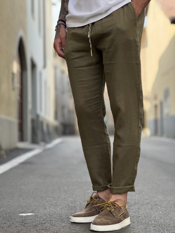 Pantalaccio in lino military - immagine 3