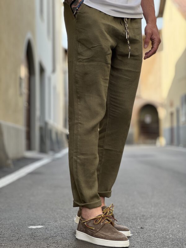 Pantalaccio in lino military - immagine 2