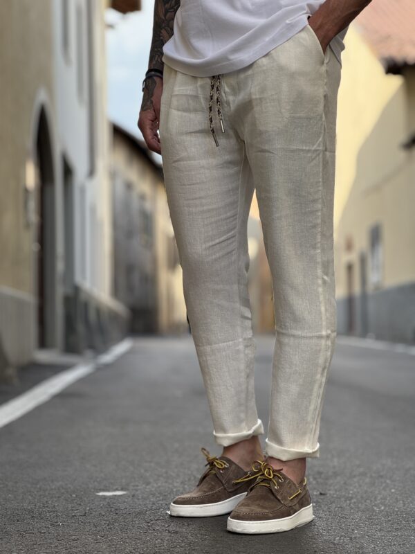 Pantalaccio in lino white - immagine 2