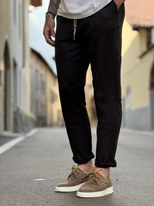 Pantalaccio in lino black - immagine 3