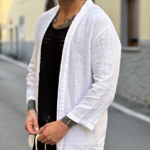 Kimono in lino white