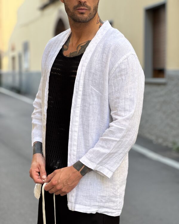 Kimono in lino white