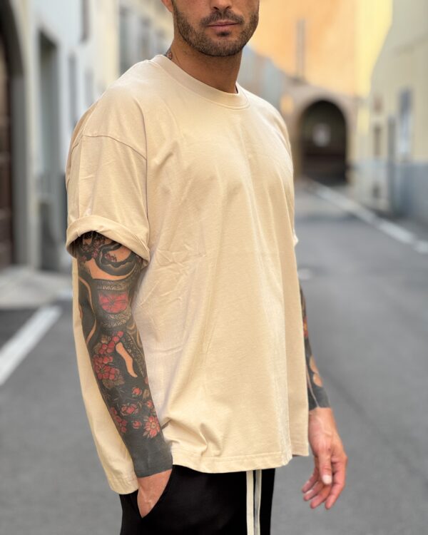 T-shirt boxy fit beige